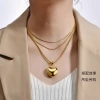 Dongguan titanium steel jewelry stainless steel necklace, fashionable and non-fading snake bone chain, 18K gold-plated round snake chain, titanium steel plain chain Specification image
